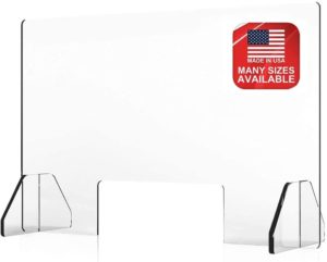 Countertop Desk Sneeze Guard- Protective Partition, Plexiglass Shield