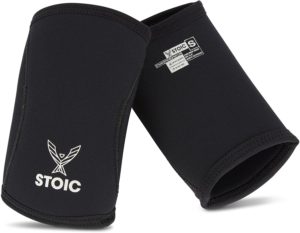 Stoic Elbow Sleeves for Powerlifting - 7mm + 5mm Thick Neoprene Sleeve for Bodybuilding